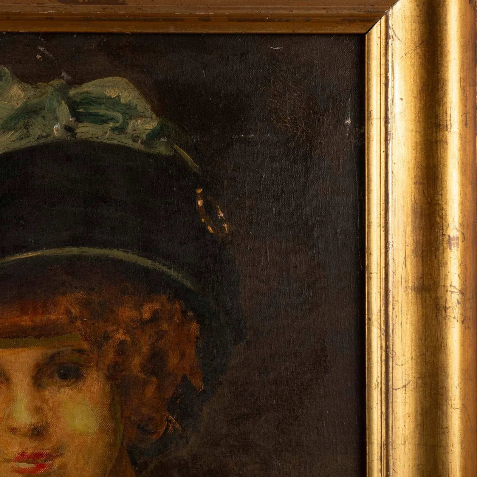 19th Century Original Oil on Canvas Portrait of Woman, "Edith" Signed A. Weie - 6