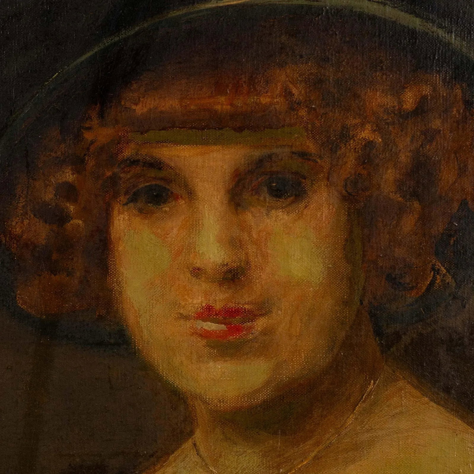 19th Century Original Oil on Canvas Portrait of Woman, "Edith" Signed A. Weie - 7