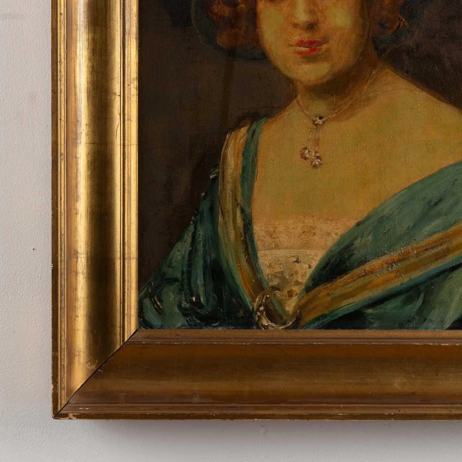 19th Century Original Oil on Canvas Portrait of Woman, "Edith" Signed A. Weie - 8