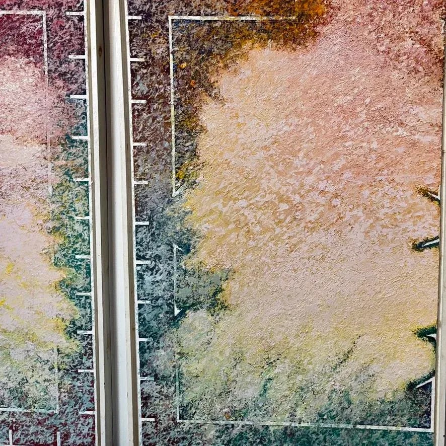 Gerald Samuels Oil on Board Diptych 1997 - 7
