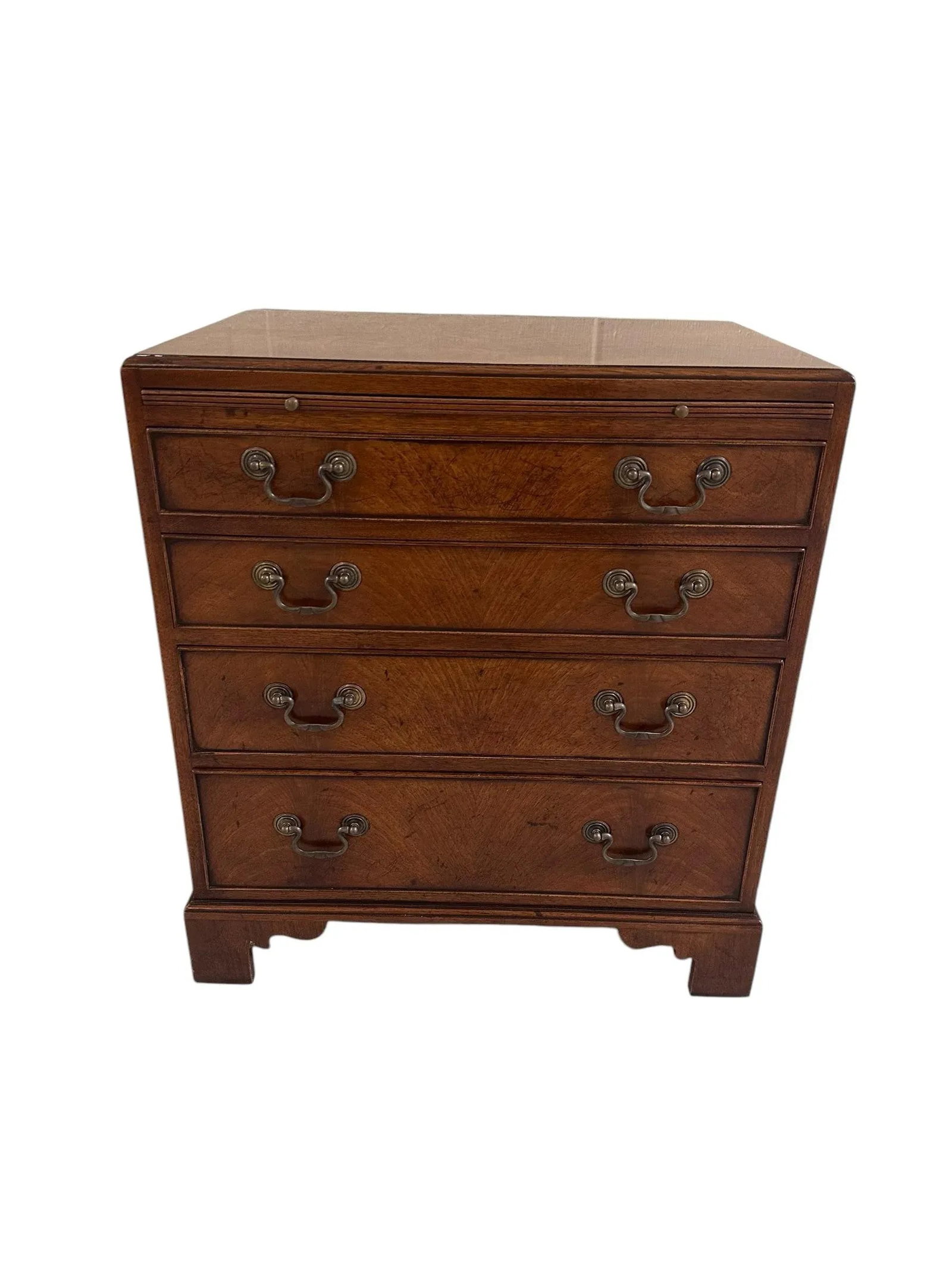 Antique George III Flame Mahogany Bachelors Chest With Brass Hardware - 2