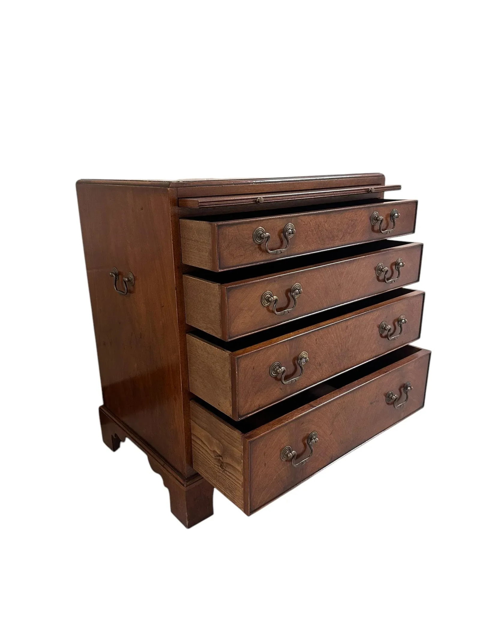 Antique George III Flame Mahogany Bachelors Chest With Brass Hardware - 5