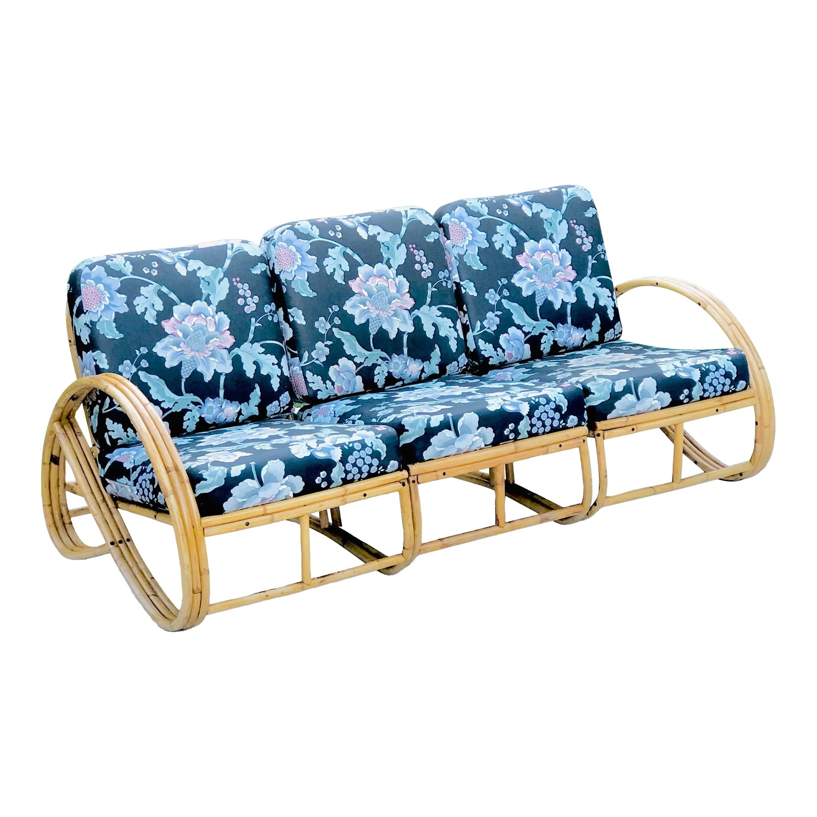 Mid-20th Century Rattan Three Strand 3/4 Pretzel Modular Sofa - 2