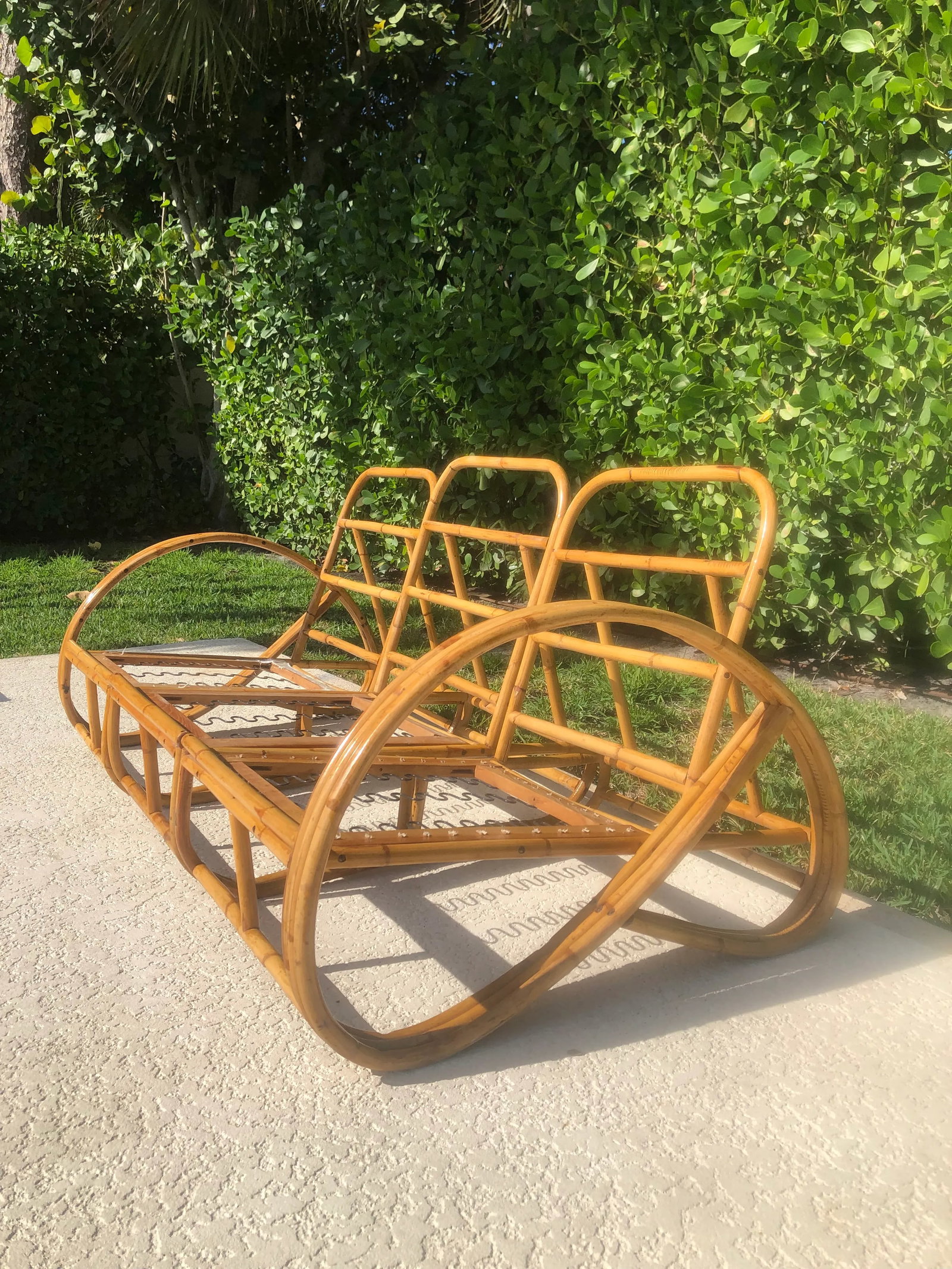 Mid-20th Century Rattan Three Strand 3/4 Pretzel Modular Sofa - 7