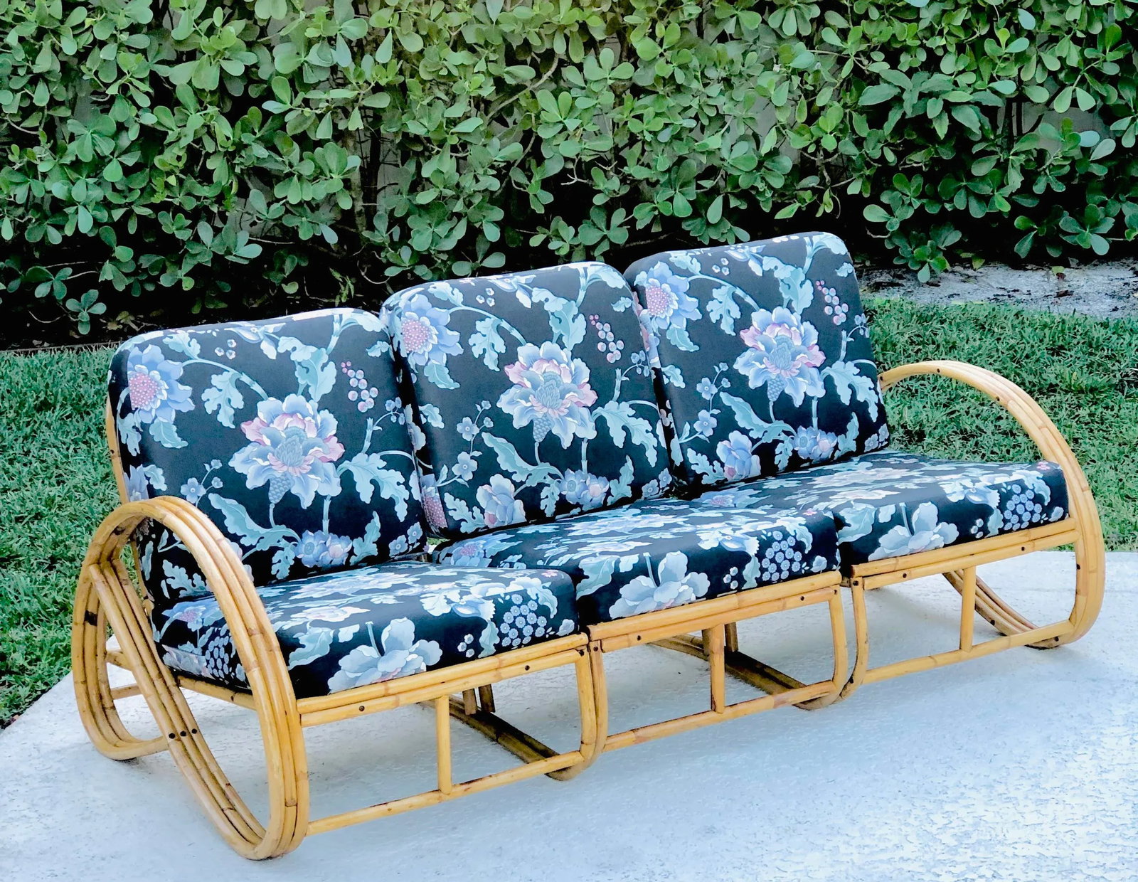 Mid-20th Century Rattan Three Strand 3/4 Pretzel Modular Sofa - 8