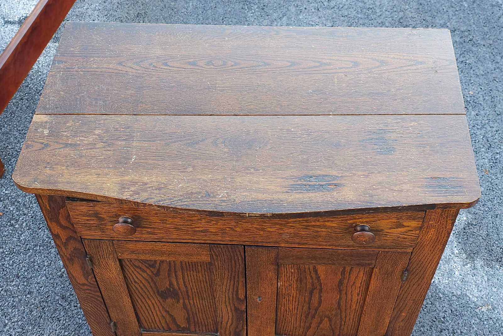 Early 20th Century Single Drawer Oak Storage Side Cabinet - 9