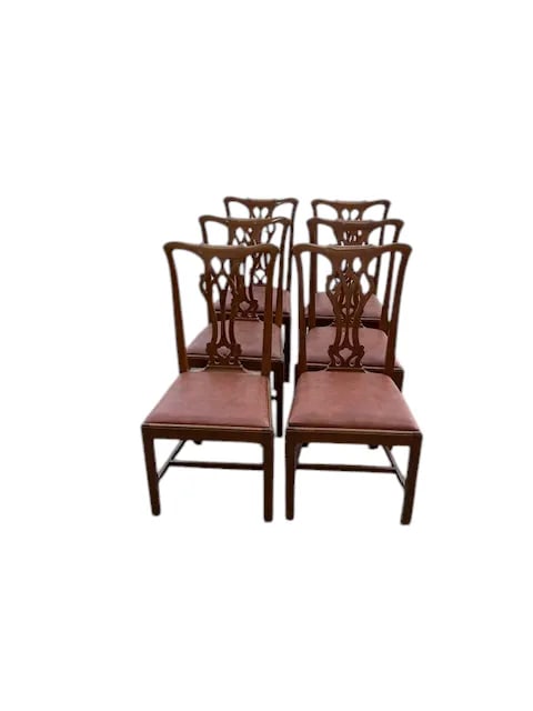 Early 20th Century Set of 6 Scottish Mahogany Chippendale Style Chairs - 4