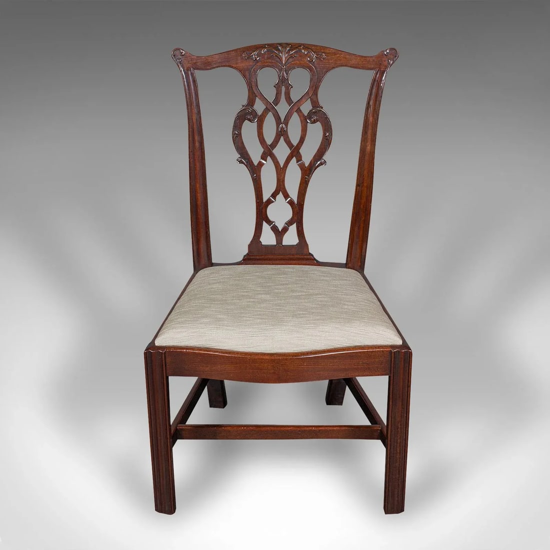 4 Antique Dining Room Chairs, English, Seat, After Chippendale, Georgian, C.1800 - 4