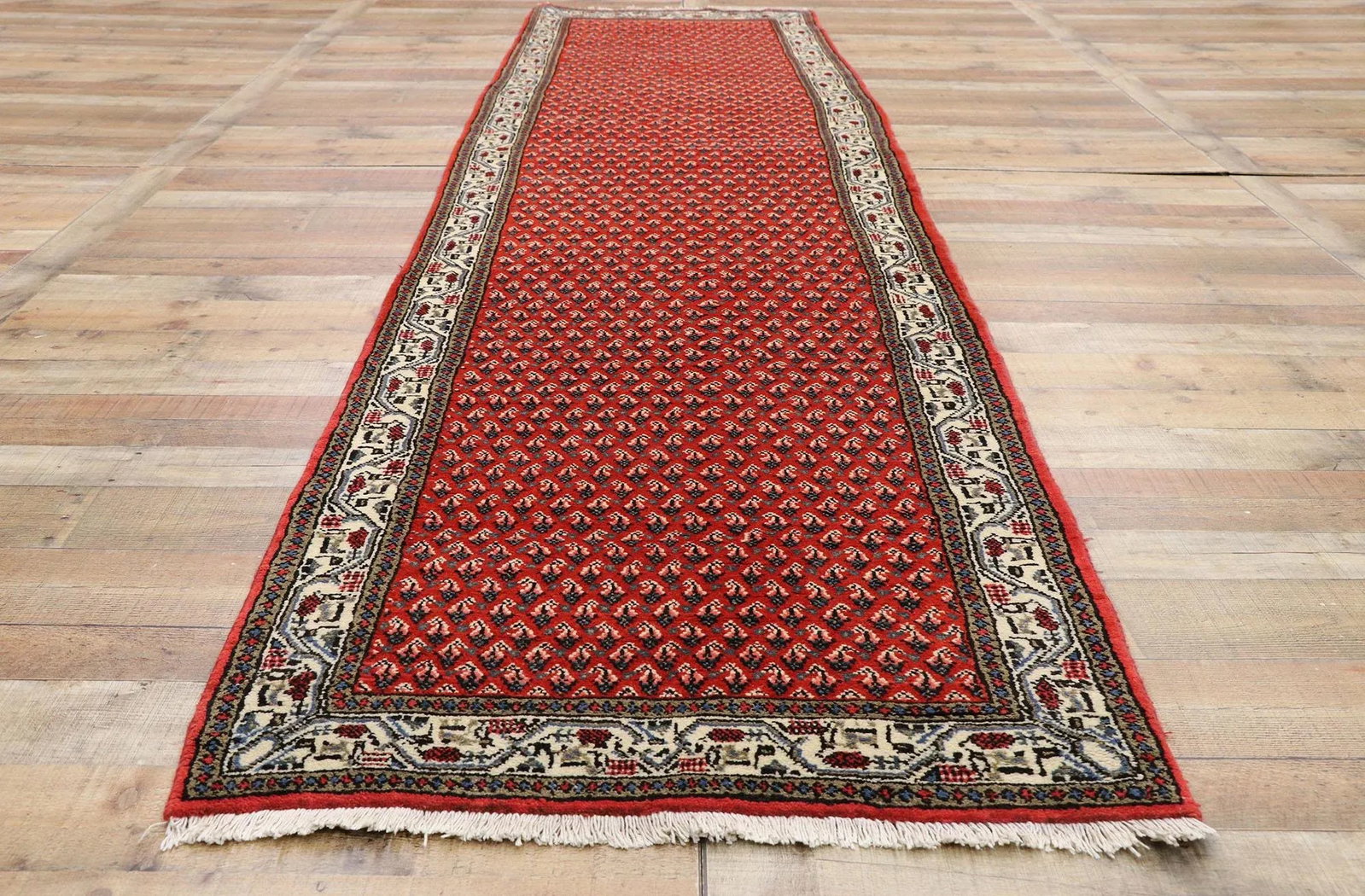 Vintage Persian Saraband Hamadan Runner - 03'02 X 13'10 - 7