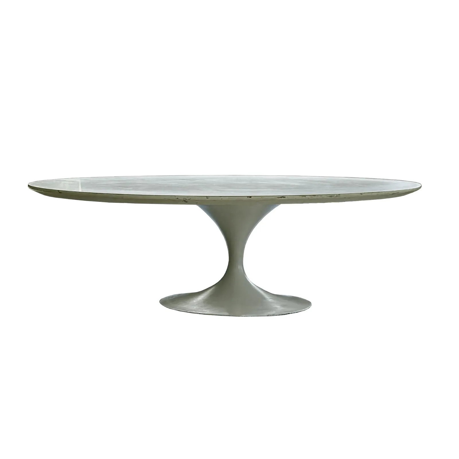 Vintage Early 54" Knoll Saarinen Tulip Coffee Table Oval White Laminate Top - 2