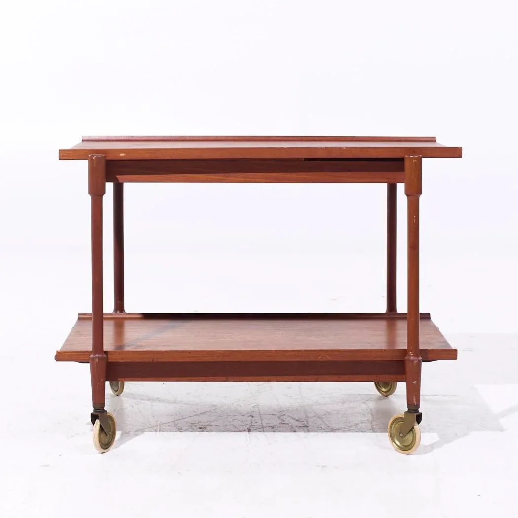 Poul Hundevad for Domus Mid Century Danish Teak Expanding Serving Bar Cart - 2