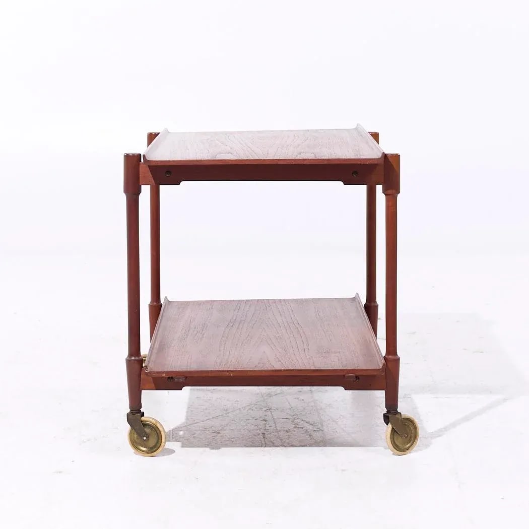 Poul Hundevad for Domus Mid Century Danish Teak Expanding Serving Bar Cart - 4