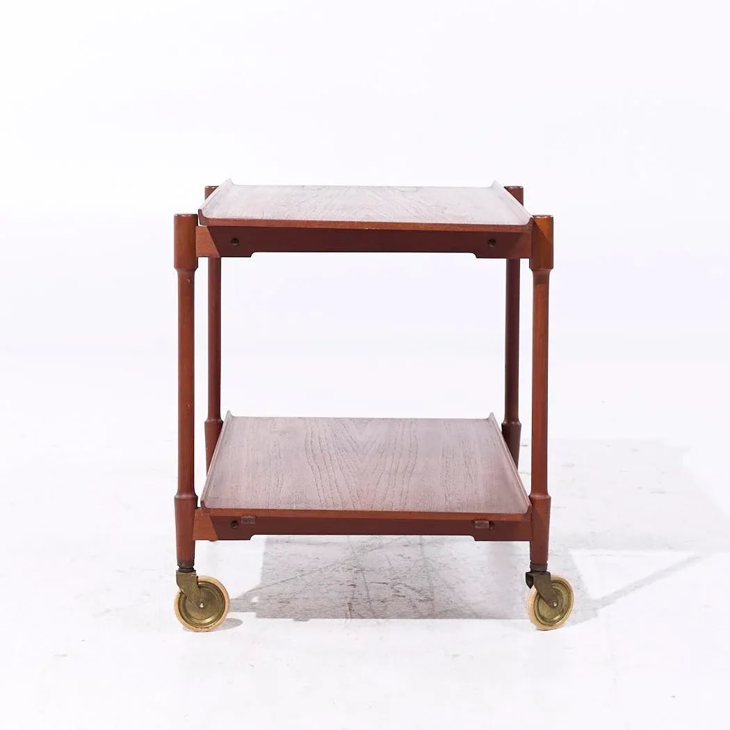 Poul Hundevad for Domus Mid Century Danish Teak Expanding Serving Bar Cart - 5
