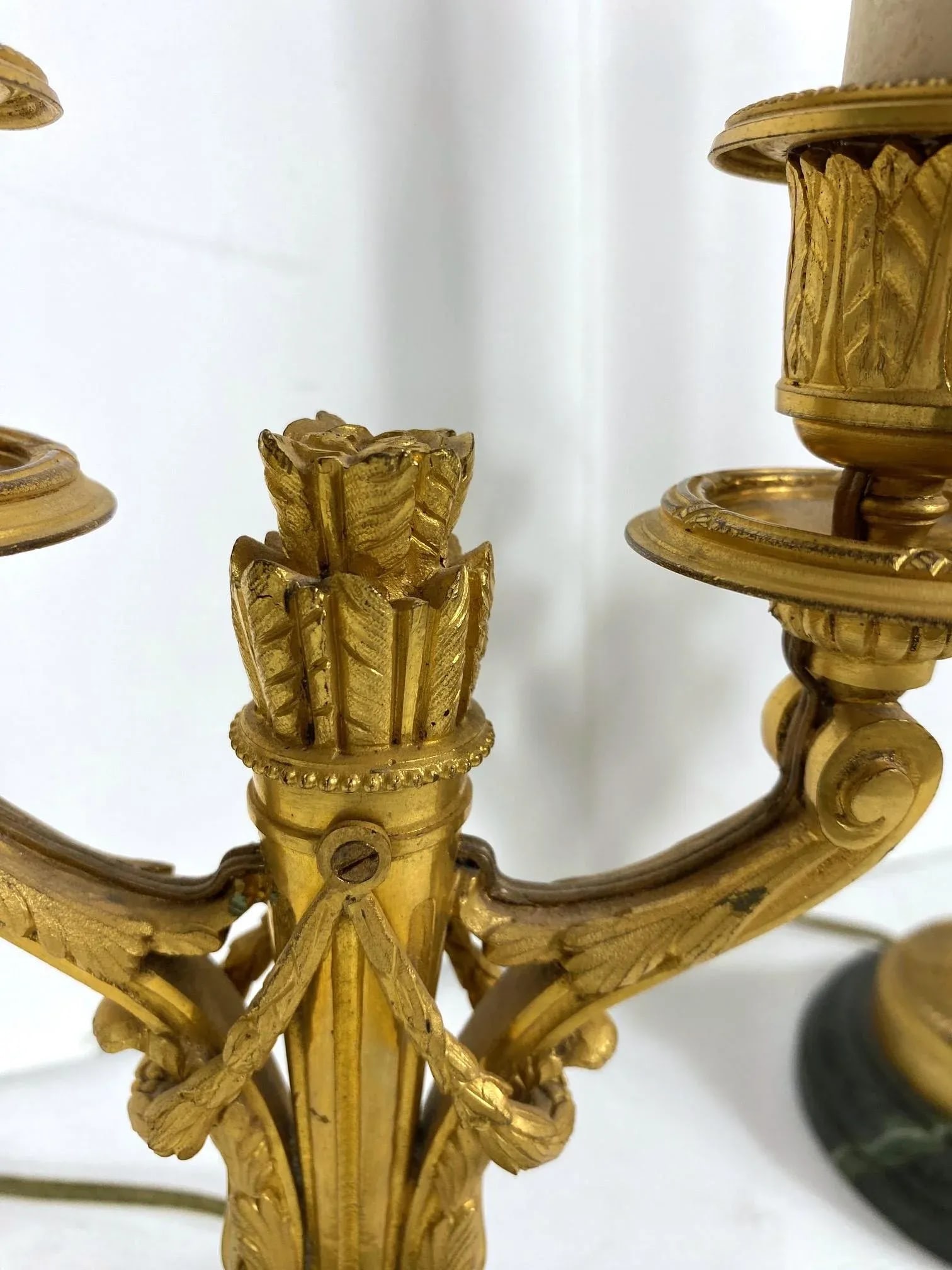 Late 19th Century Style Gilt Bronze Bouillotte Lamps Set of 2 - 2