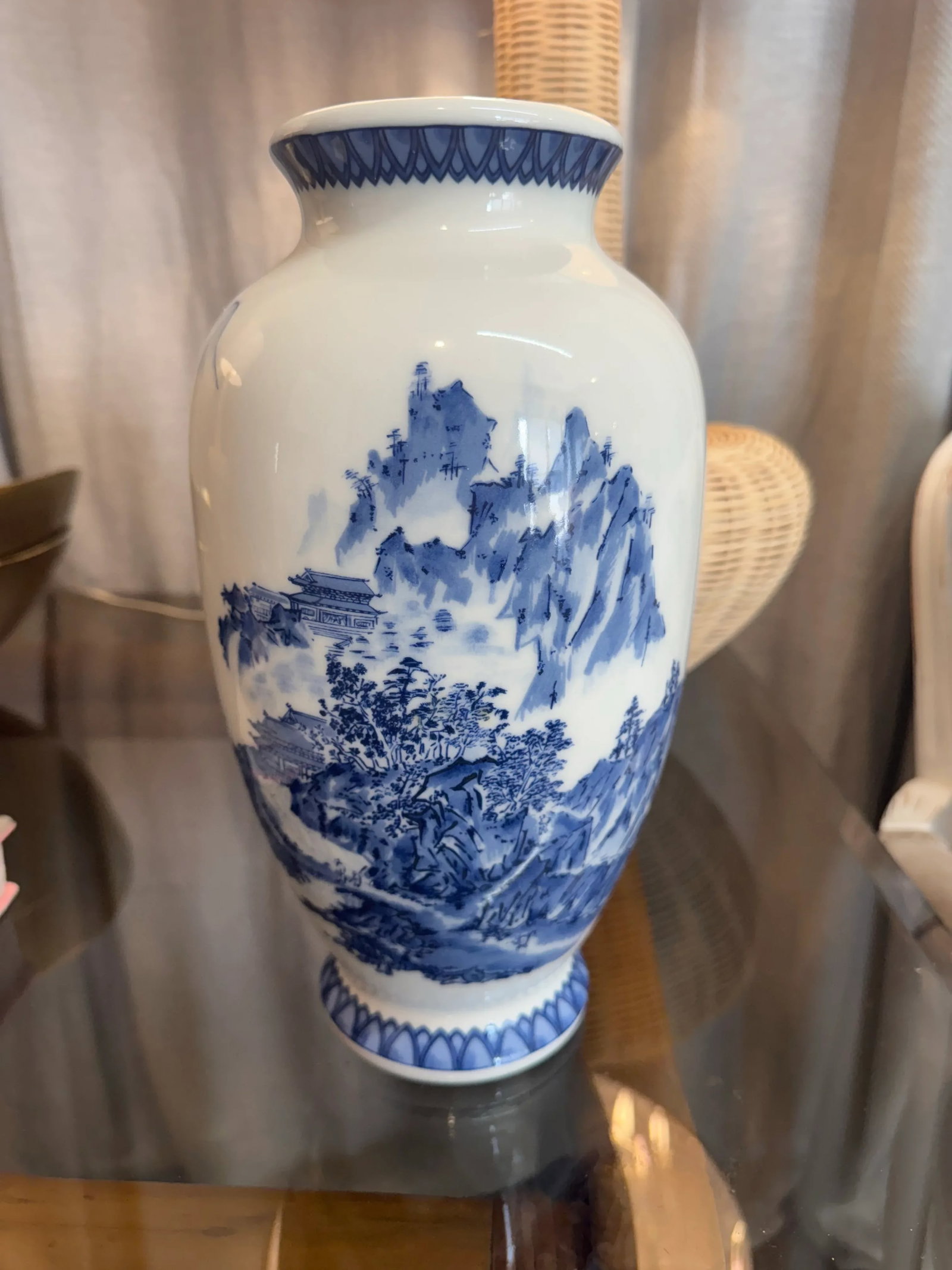 Chinoiserie Landscape Vase - 5