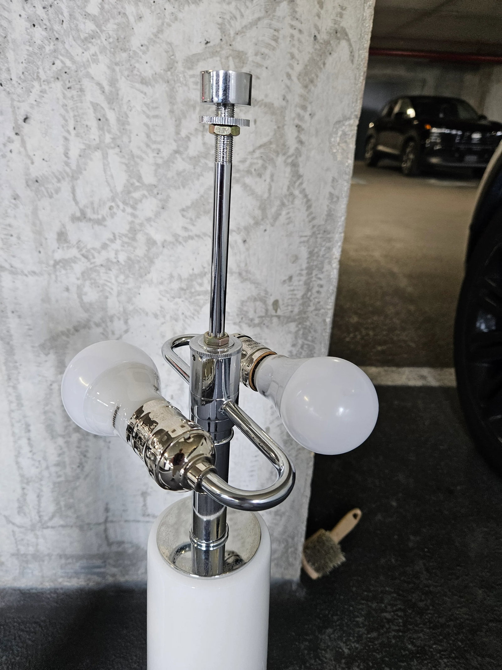 Chapman Marble & Chrome Neo Mod Table Lamps - A Pair - 6