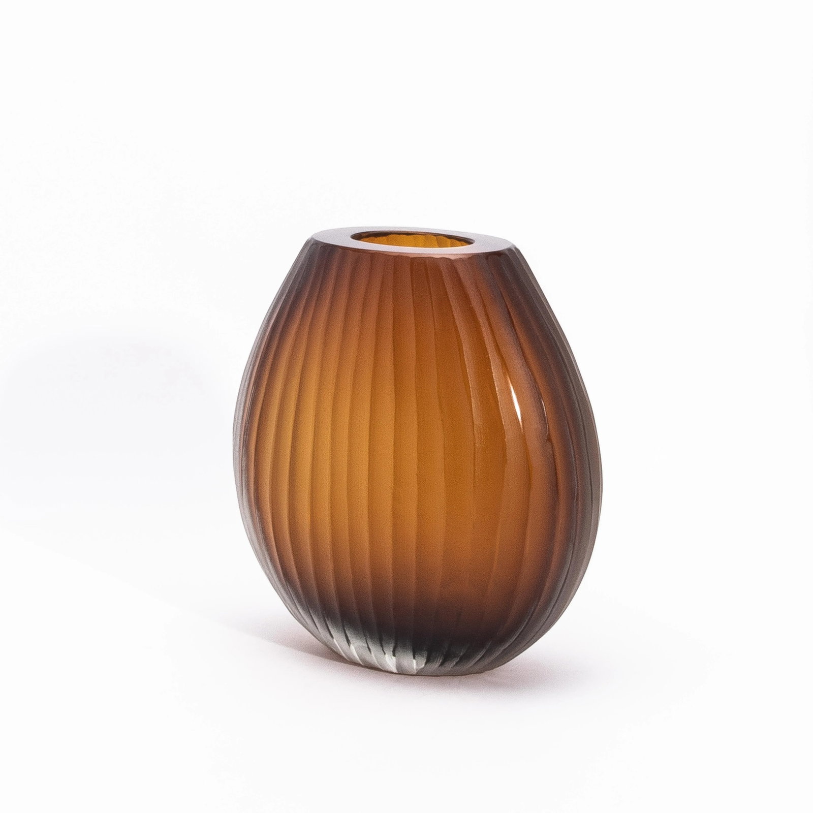 Hand-Blown Murano Supreme Vase in Tobacco Lage - 2