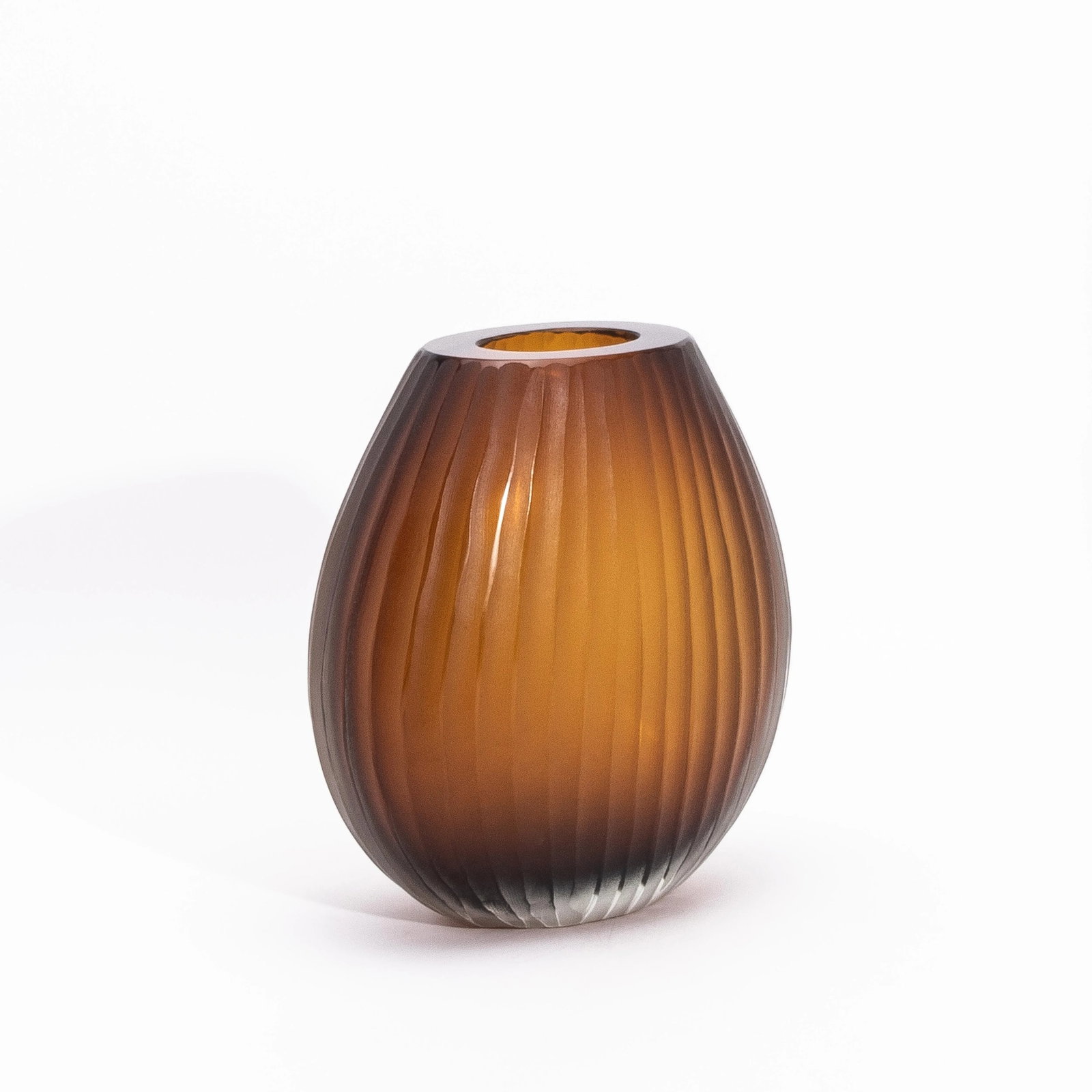 Hand-Blown Murano Supreme Vase in Tobacco Lage - 4