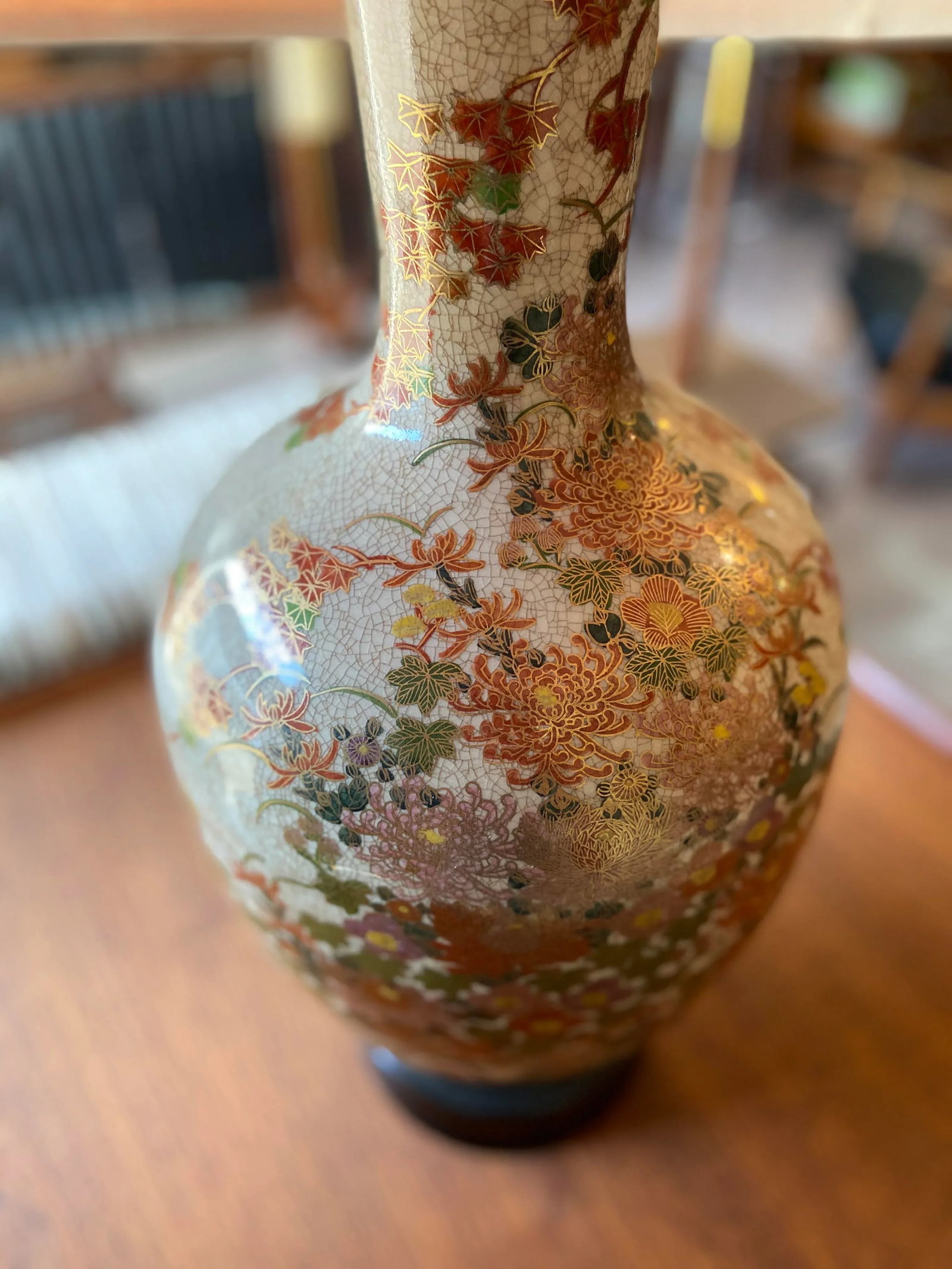 Antique Japanese Table Lamp in 'Famille Rose' Porcelain | by Fujita Kutani - 2
