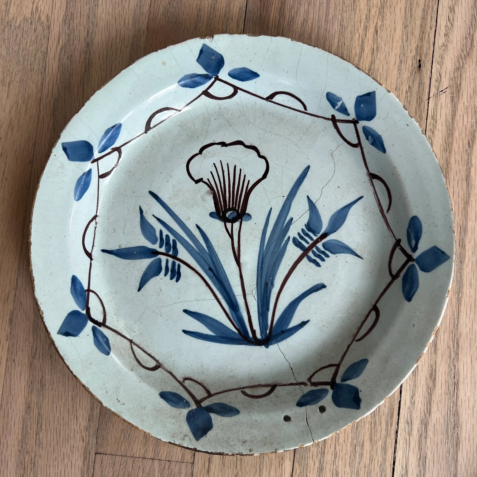 Antique 18th Century French Delft Faience Plate - 2