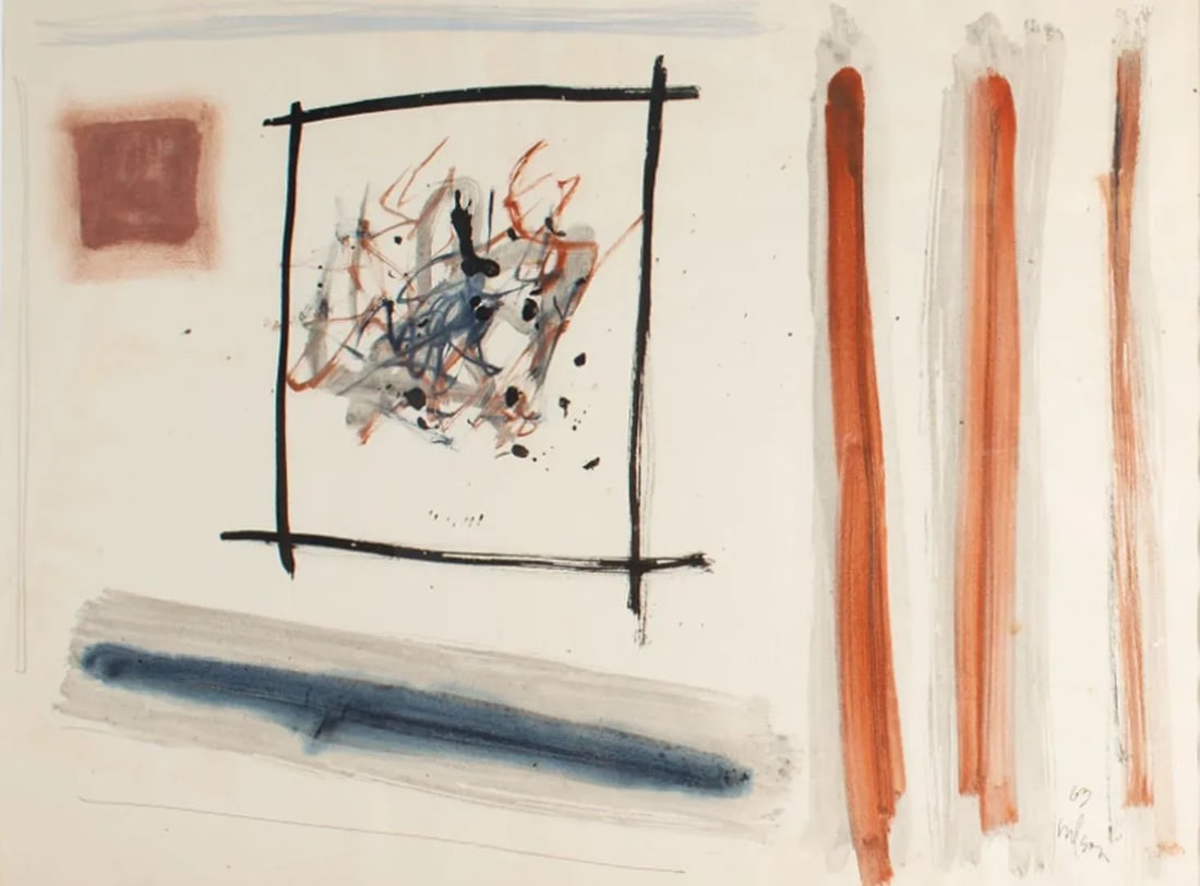 Harry Hilson Signed 1963 Abstract Watercolor Painting - 2