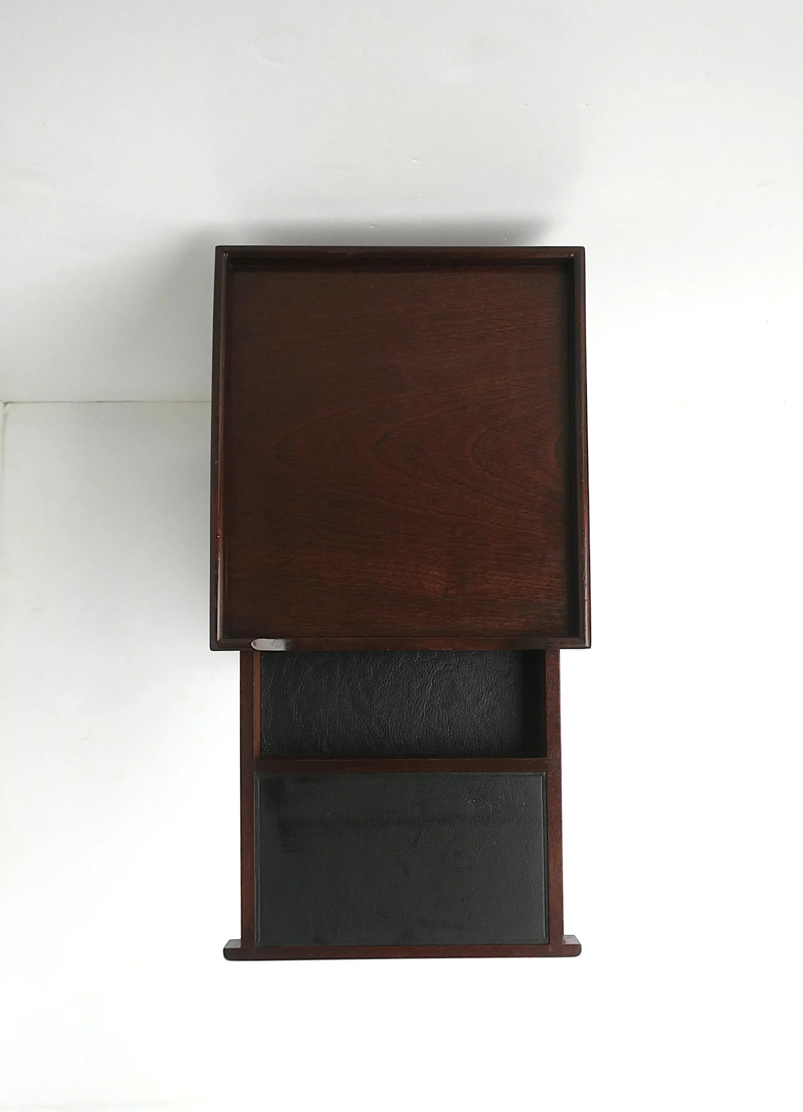 Telephone Table Mahogany Wood Leather, Two Avail. - 7