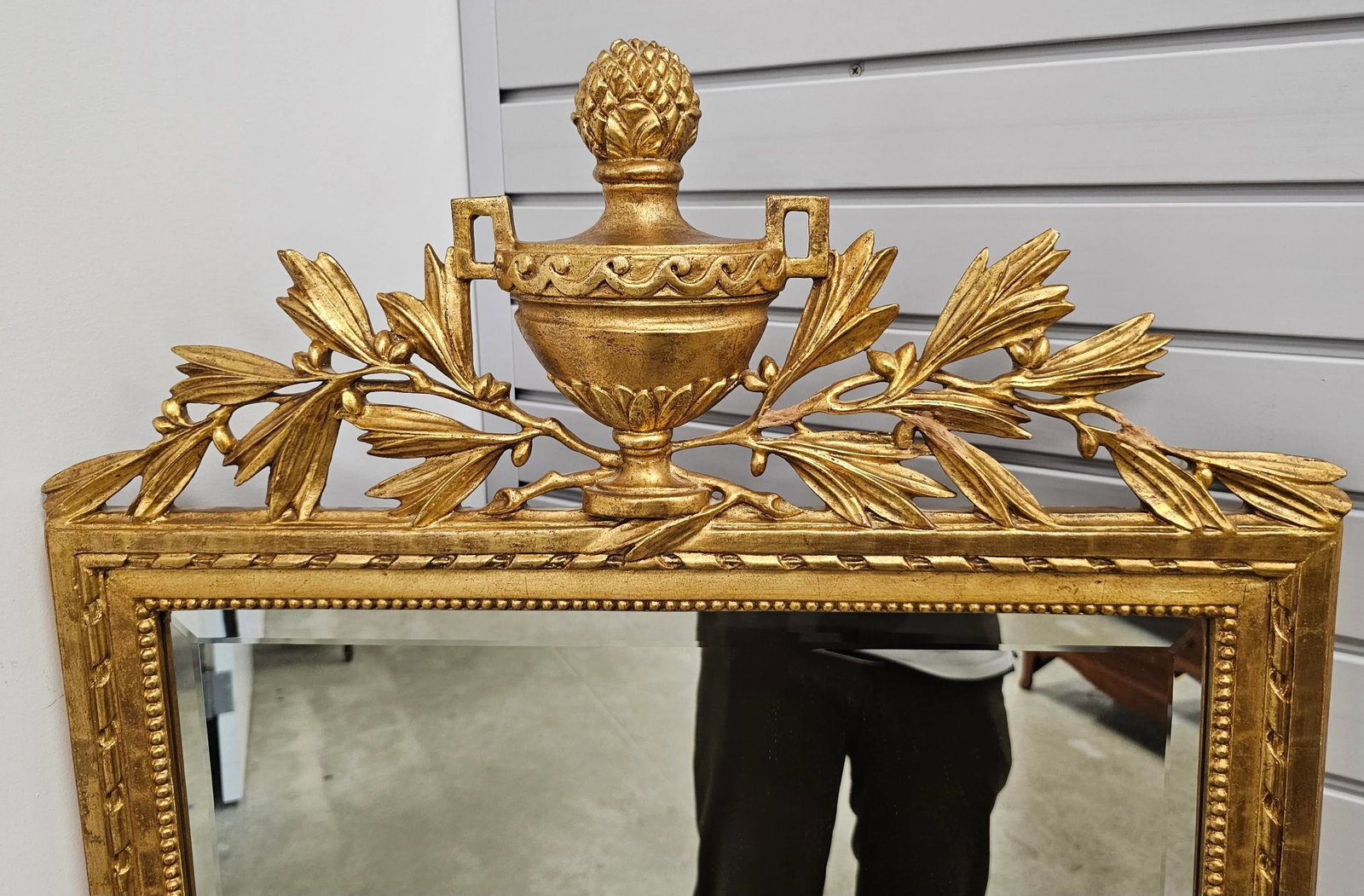 20th Century French Louis XVI Style Gilt Decorated Frame Wall Mirror - 7