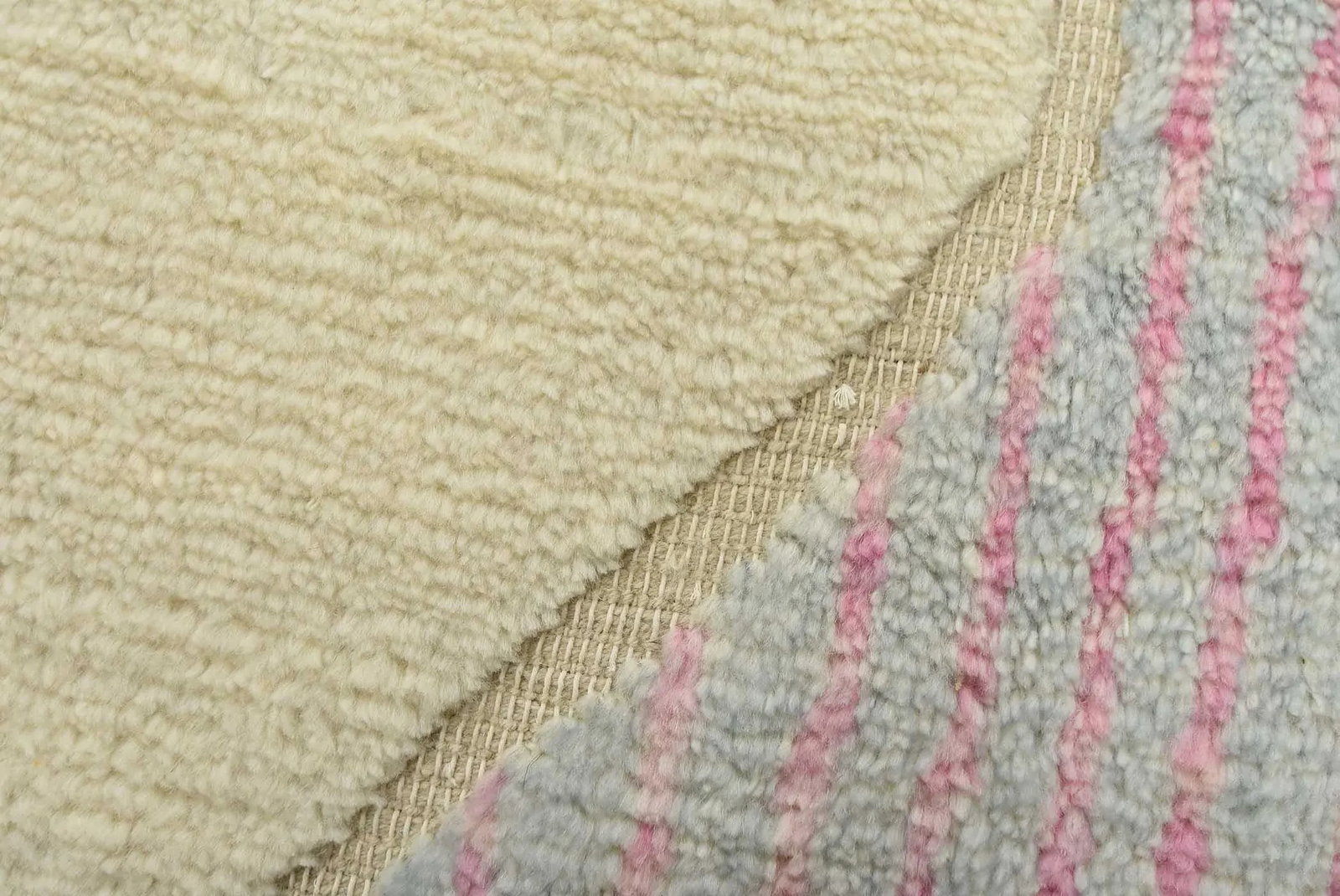 Moroccan Rug 9'1'' X 11'11'' Ivory Wool Contemporary Hand-Knotted Carpet - 4