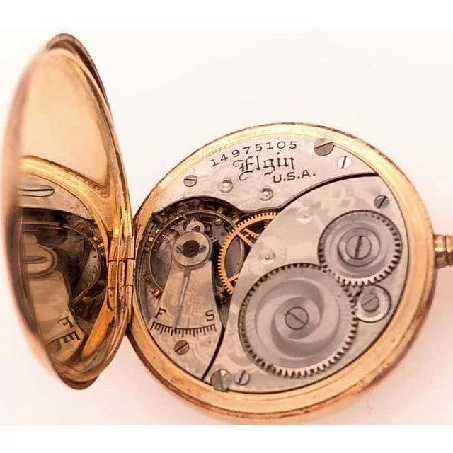 Antique Elgin 14 Karat Yellow Gold Pocket Watch - 8