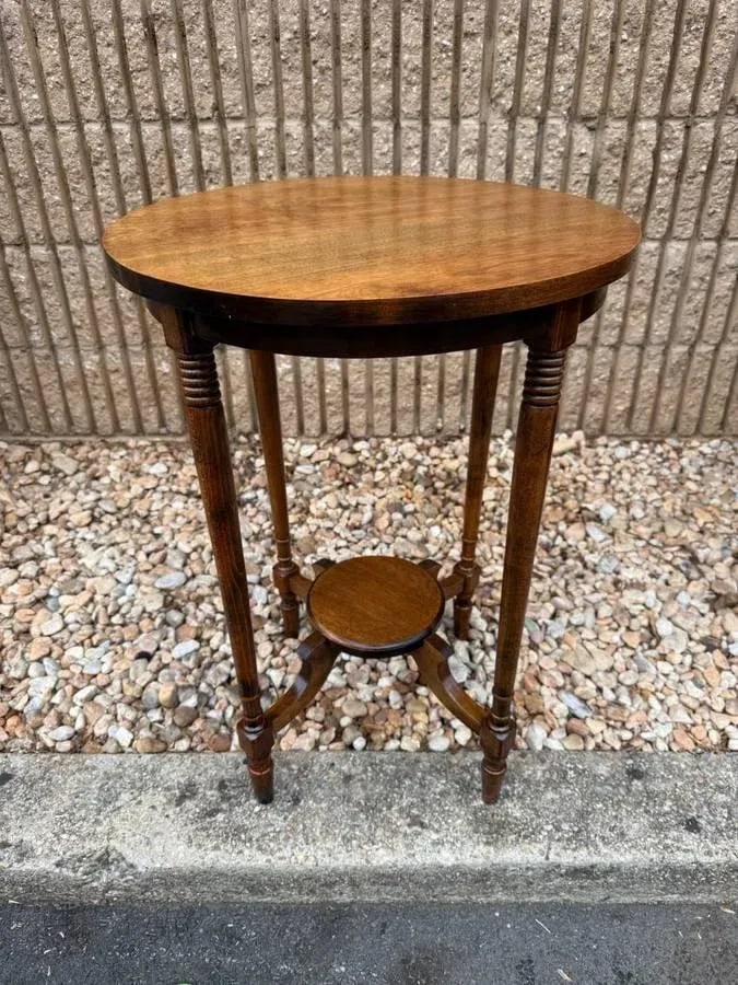 Antique Art Nouvelle Style 2 Tier Side Table - 3