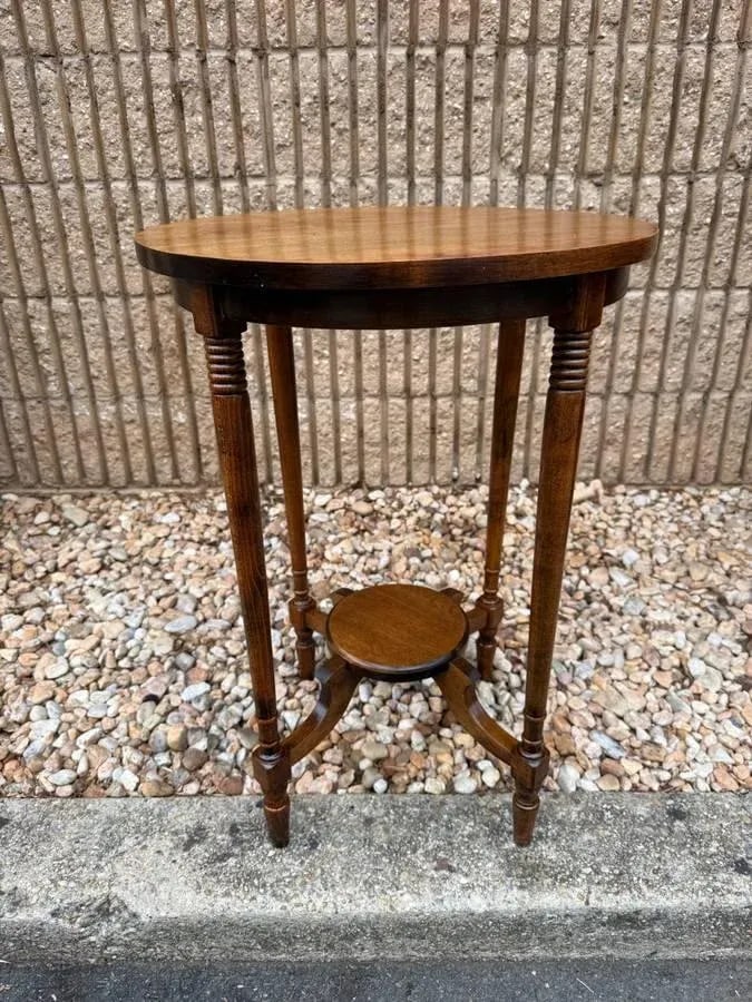 Antique Art Nouvelle Style 2 Tier Side Table - 4