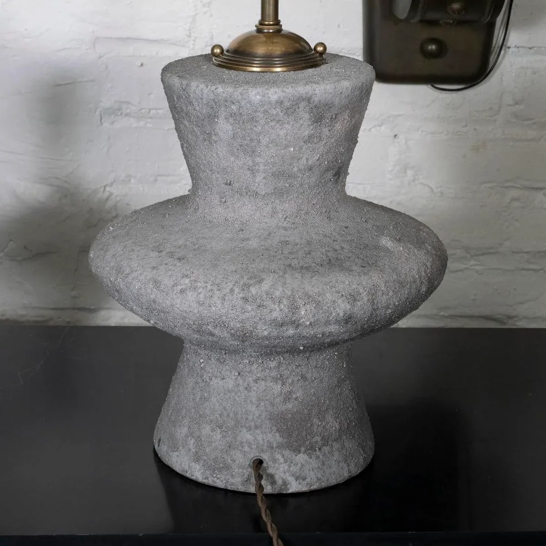 Pair of Gray Ceramic Table Lamps - 3