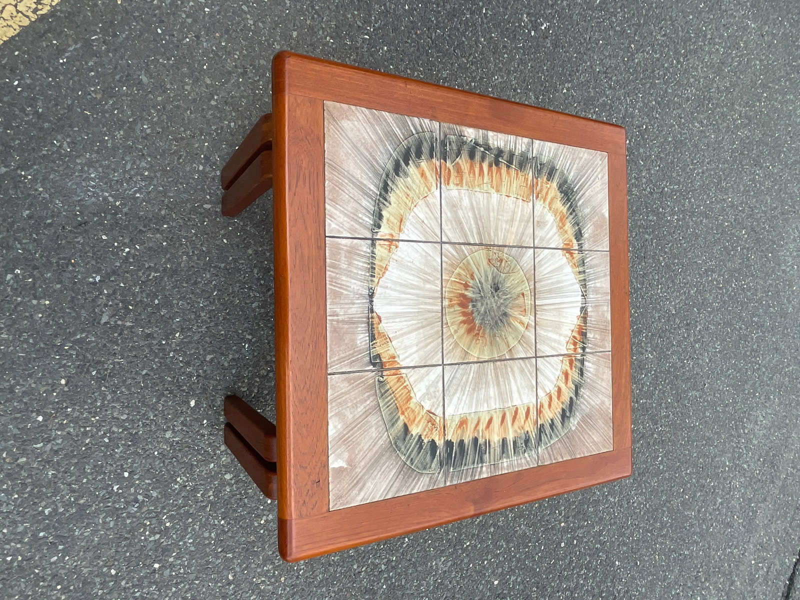 1970s Danish Mid-Century Modern Floating Tile Top Teak Square Coffee Table - 4
