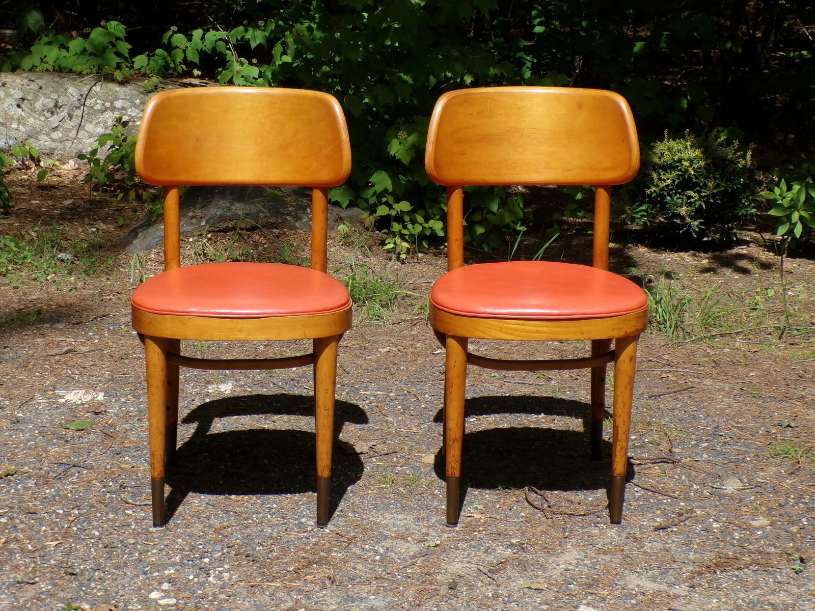 Vintage Pair Thonet Mid Century Modern Bentwood Bistro Chairs - 2