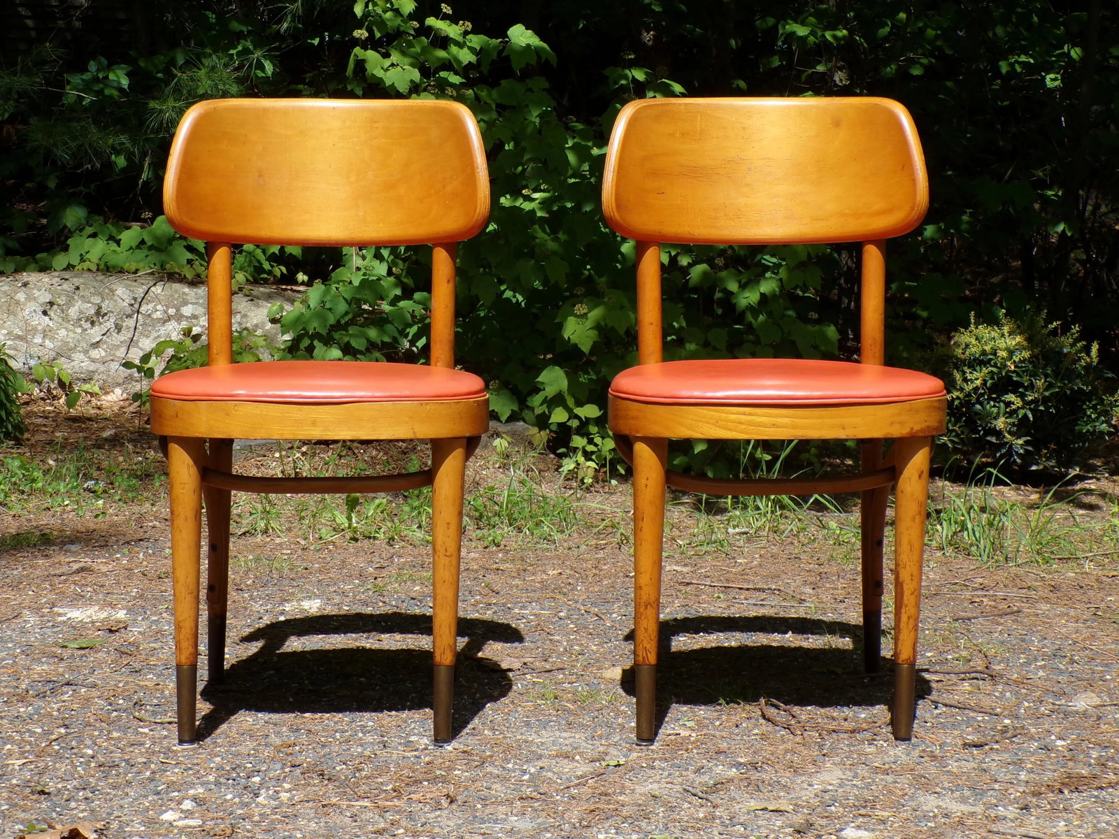 Vintage Pair Thonet Mid Century Modern Bentwood Bistro Chairs - 6