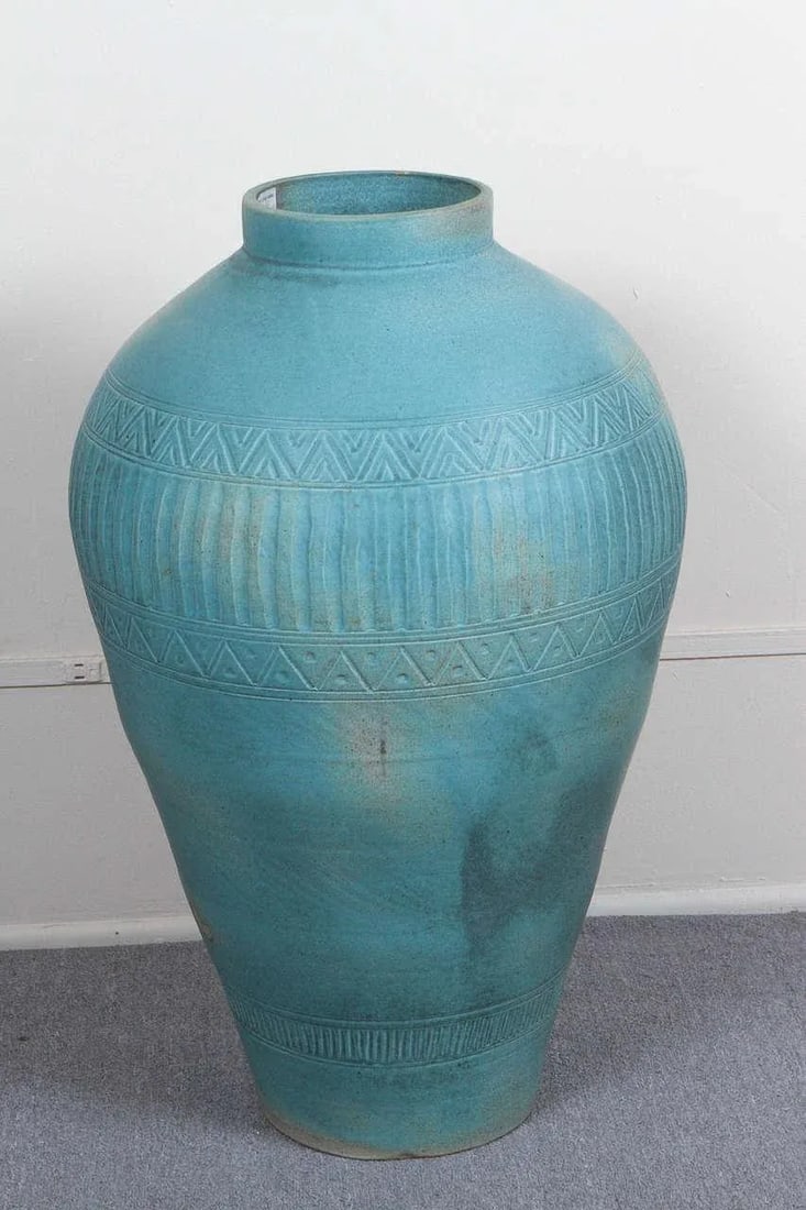 1980s Lidded Amphora Style Ceramic Vessel, Custom for Steve Chase - 7