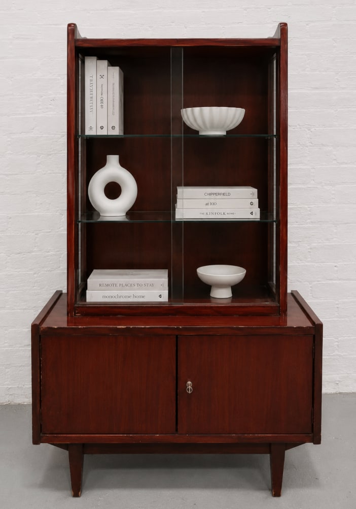 Mid Century Modern China Cabinet / Bookcase by Rajmund Halas for Jarocinska, Made in Poland, C. 1960 - 2