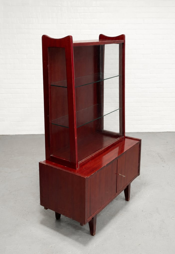 Mid Century Modern China Cabinet / Bookcase by Rajmund Halas for Jarocinska, Made in Poland, C. 1960 - 3