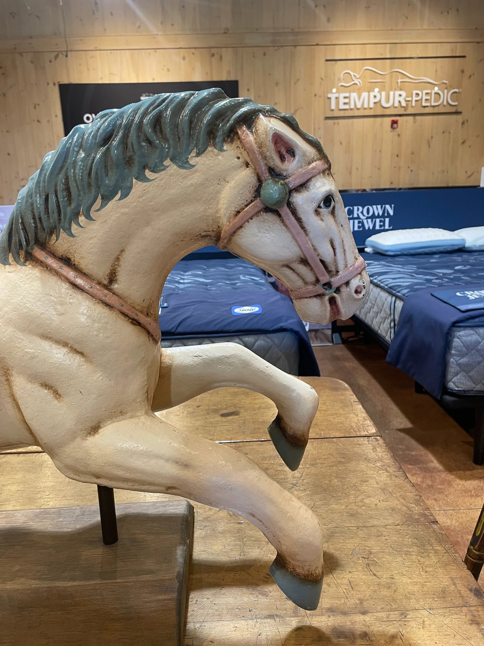 Restored Antique Iron Childâ€™s Carousel Horse, Circa 1915 - 7