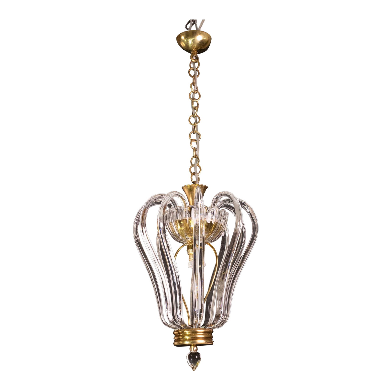 Midcentury Jewel Murano Glass Chandelier Attributed to Barovier E Toso, 1950s: Wonderful Murano chandelier in art deco style attributed to the Barovier and Toso glassworks. Period of production:1940 1950s. The chandelier consists of a beautiful central glass bowl from which 10