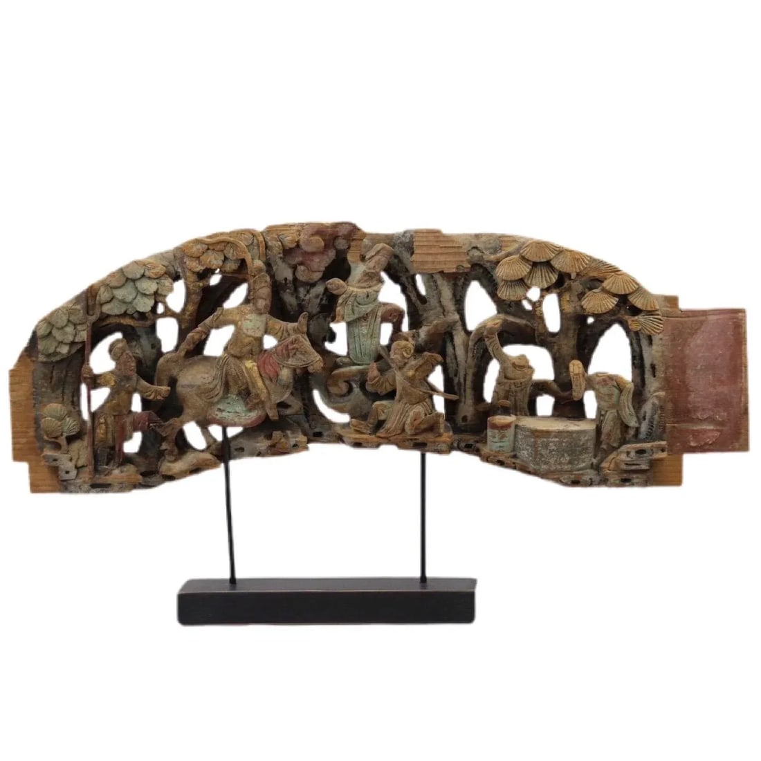 19th Century Chinese Temple Woodcarving With Stand - 7