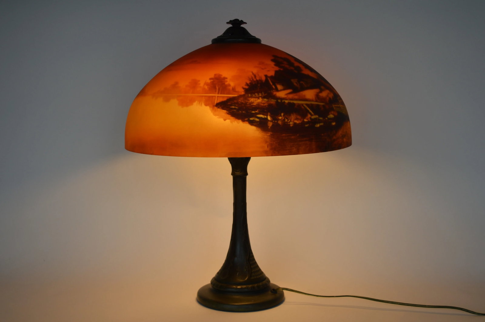 1920s Phoenix Sunset Landscape Table Lamp, France - 2