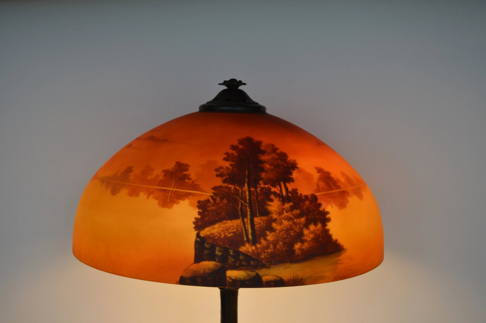 1920s Phoenix Sunset Landscape Table Lamp, France - 7
