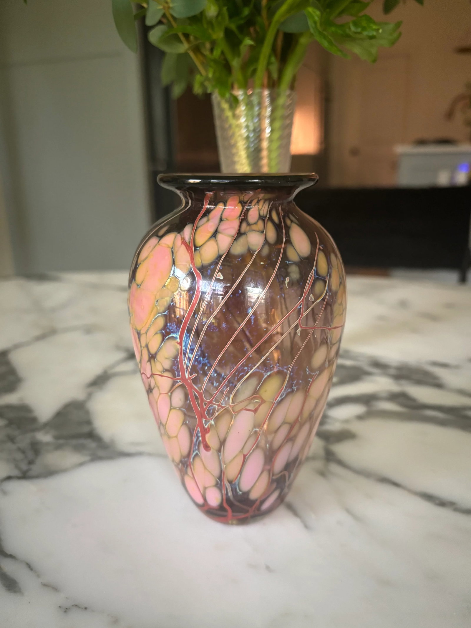 Vintage Studio Hand-Blown Art Glass Vase by Paul Bendzunas - 15