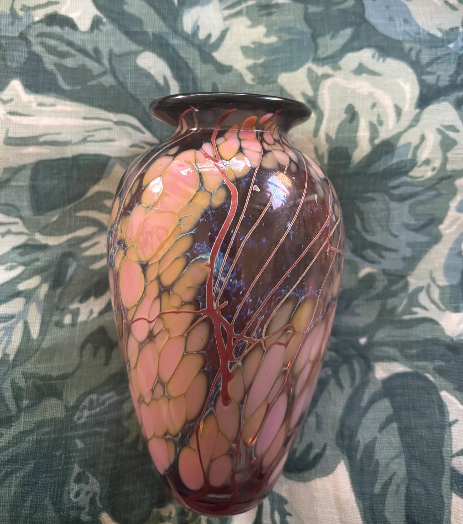 Vintage Studio Hand-Blown Art Glass Vase by Paul Bendzunas - 16