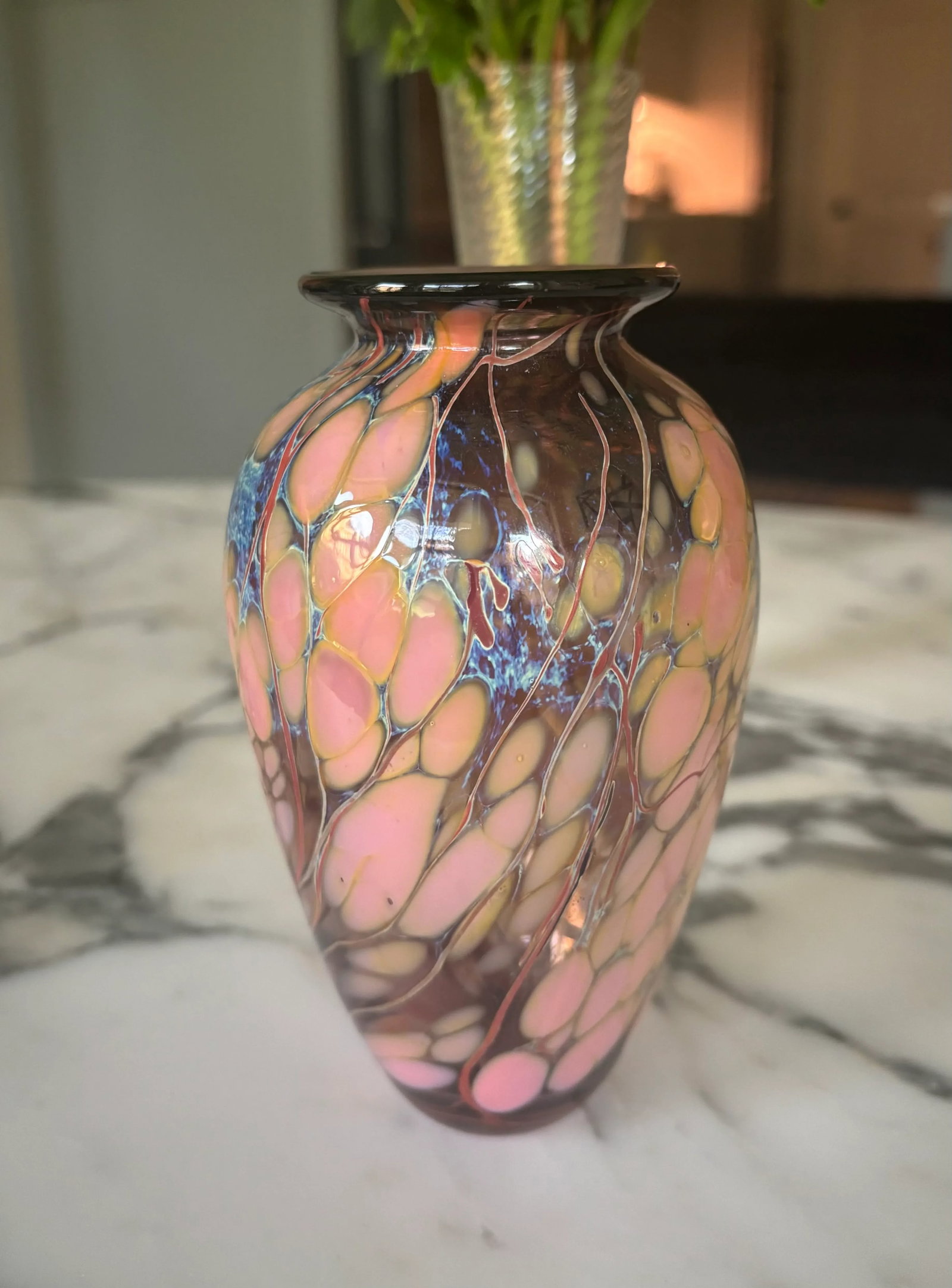 Vintage Studio Hand-Blown Art Glass Vase by Paul Bendzunas - 17
