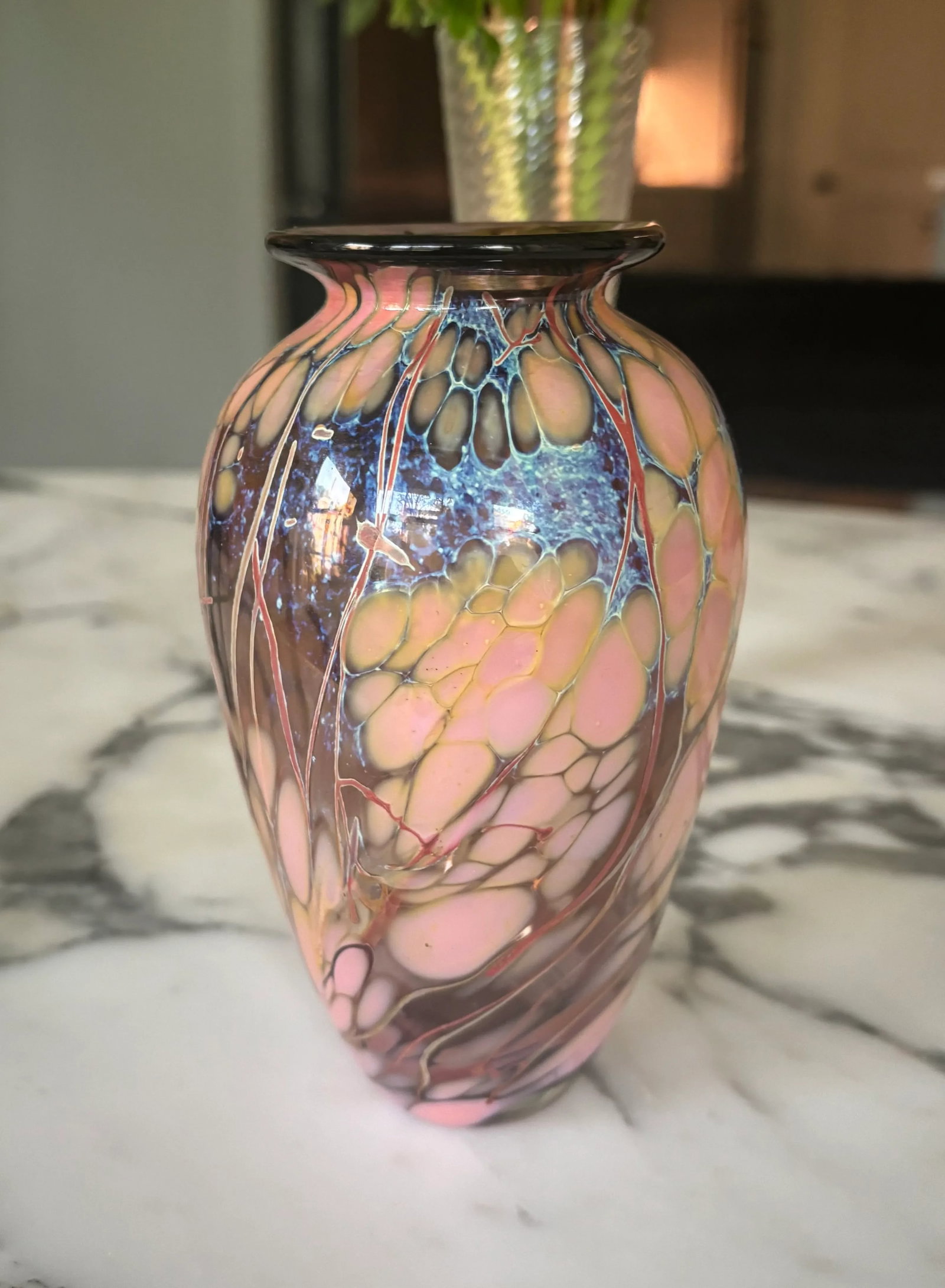 Vintage Studio Hand-Blown Art Glass Vase by Paul Bendzunas - 3
