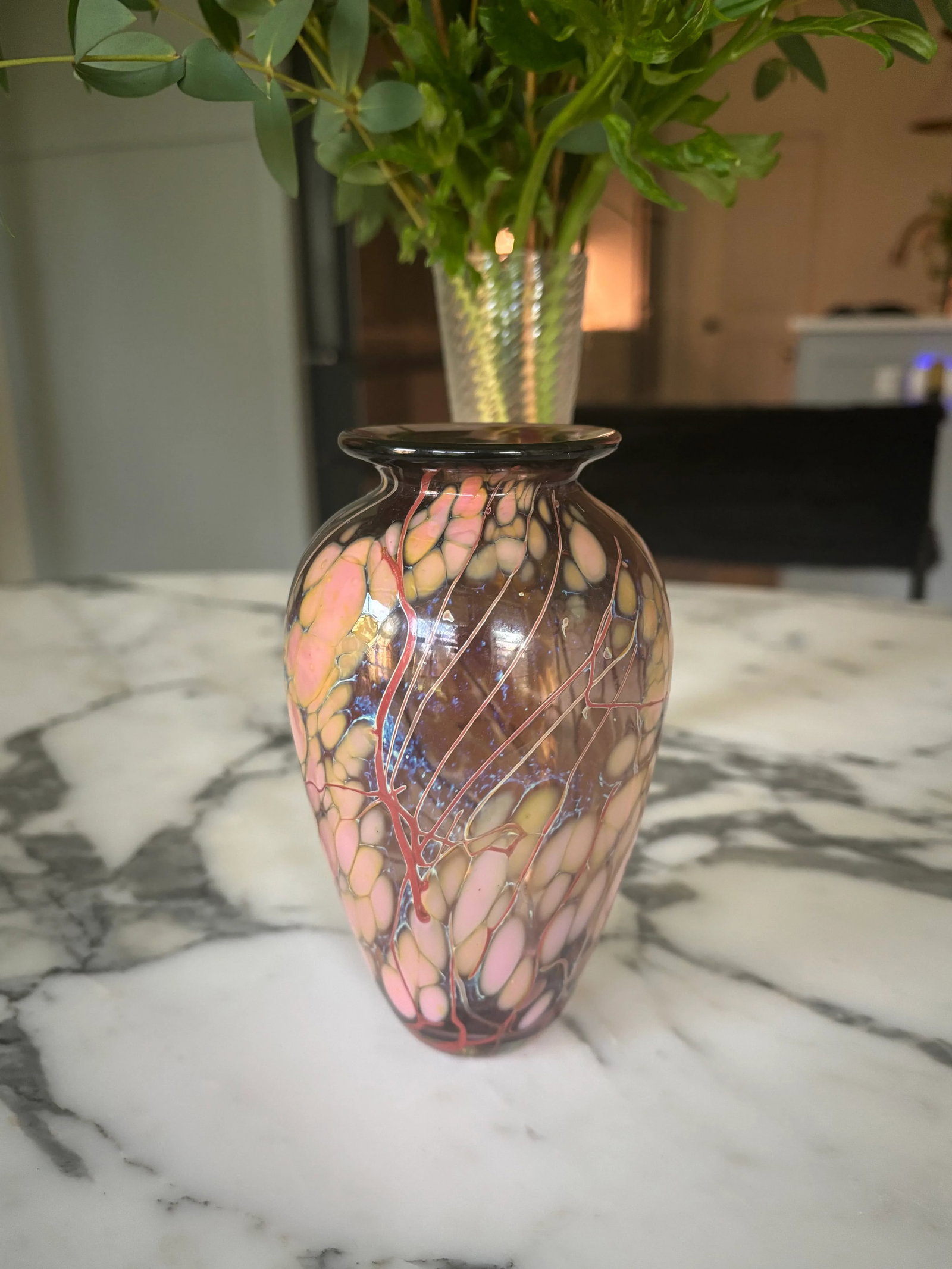 Vintage Studio Hand-Blown Art Glass Vase by Paul Bendzunas - 9