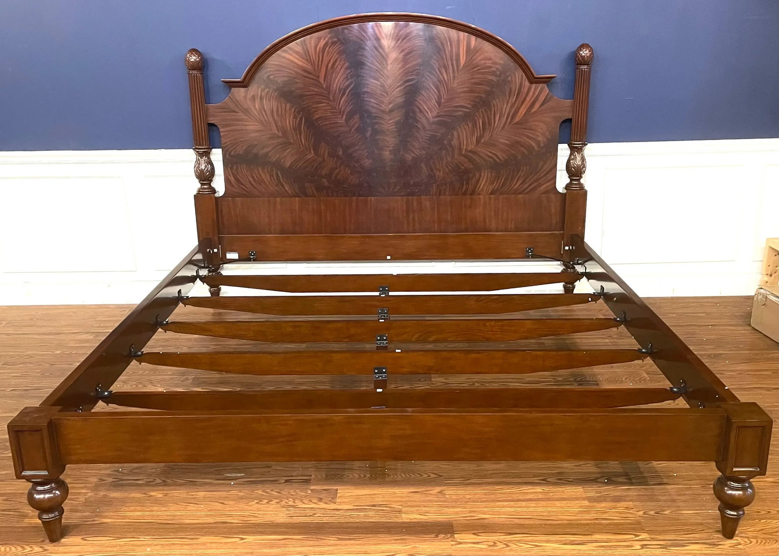 Traditional King Size Mahogany Low Post Bed by Leighton Hall - Showroom Sample - 2