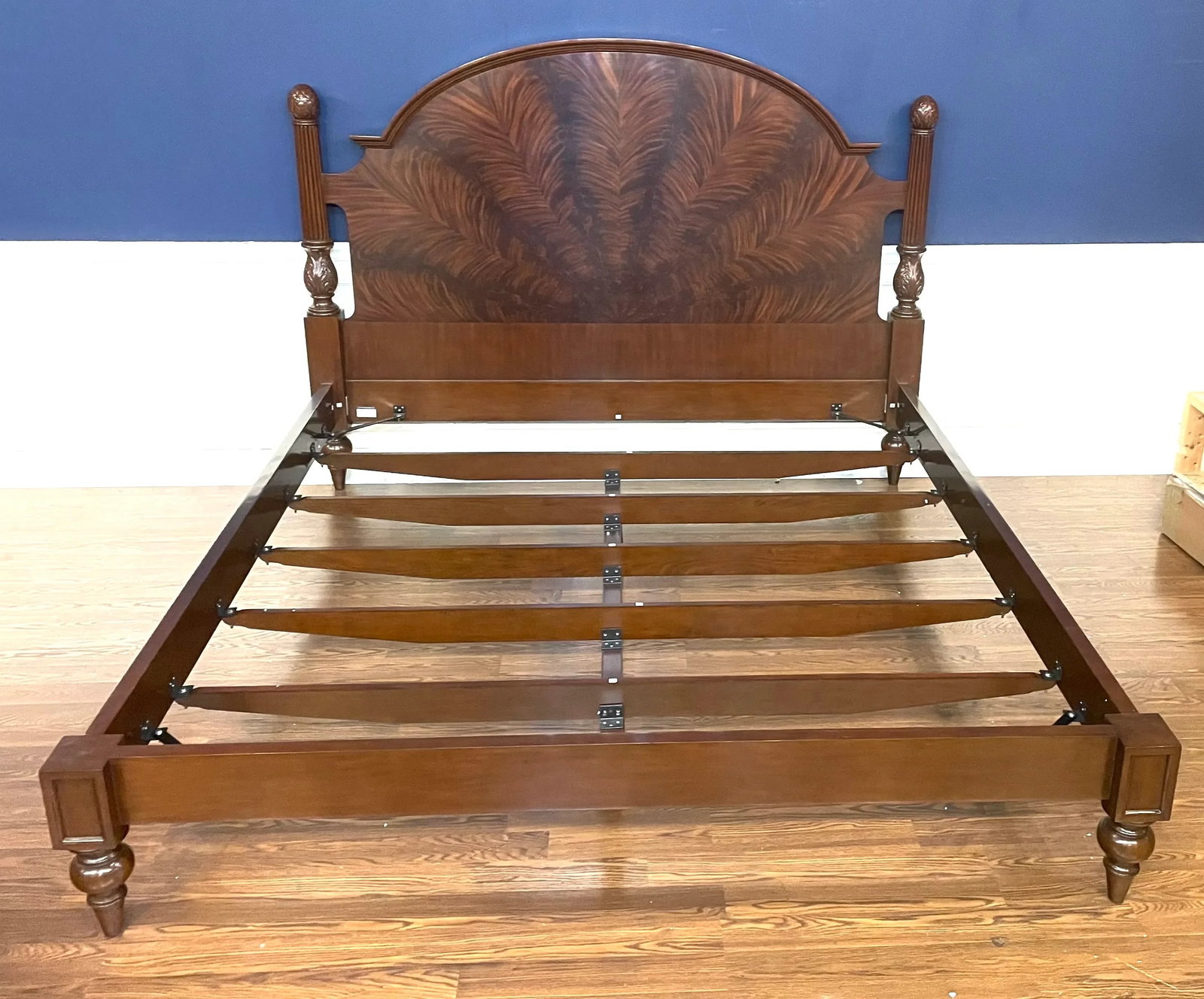 Traditional King Size Mahogany Low Post Bed by Leighton Hall - Showroom Sample - 3